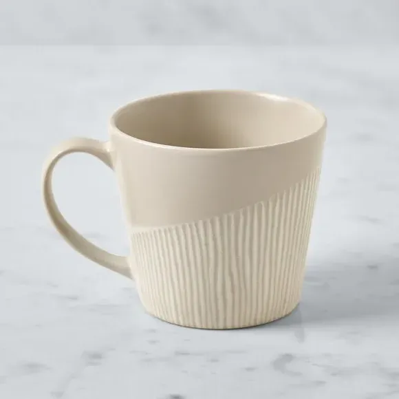 Ceramic Mug with Wax Resist Design - Cream image