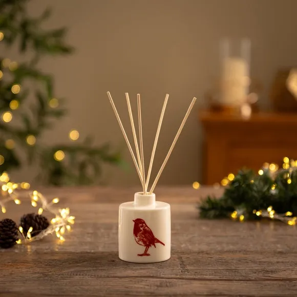 Ceramic Reed Diffuser with Robin Design - White image