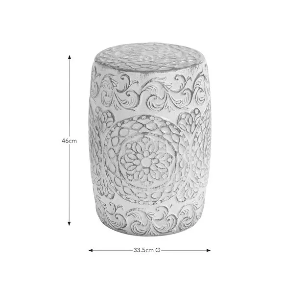 Ceramic Side Table - Off-White