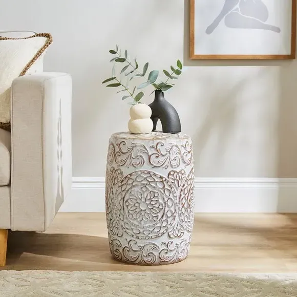 Ceramic Side Table - Off-White image