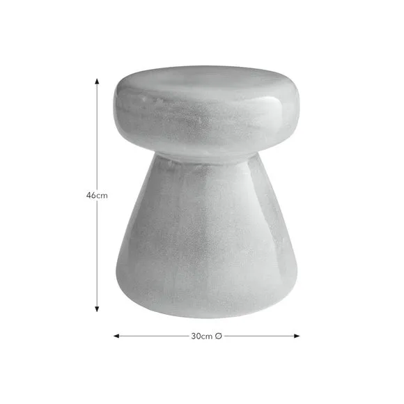 Ceramic Side Table with Reactive Glaze - Caramel