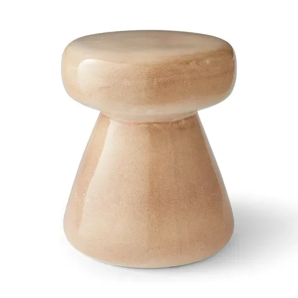 Ceramic Side Table with Reactive Glaze - Caramel image