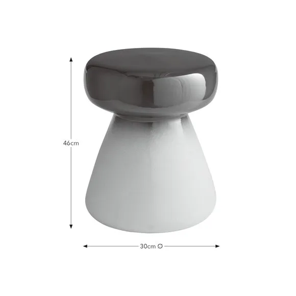 Ceramic Side Table with Reactive Glaze - Olive