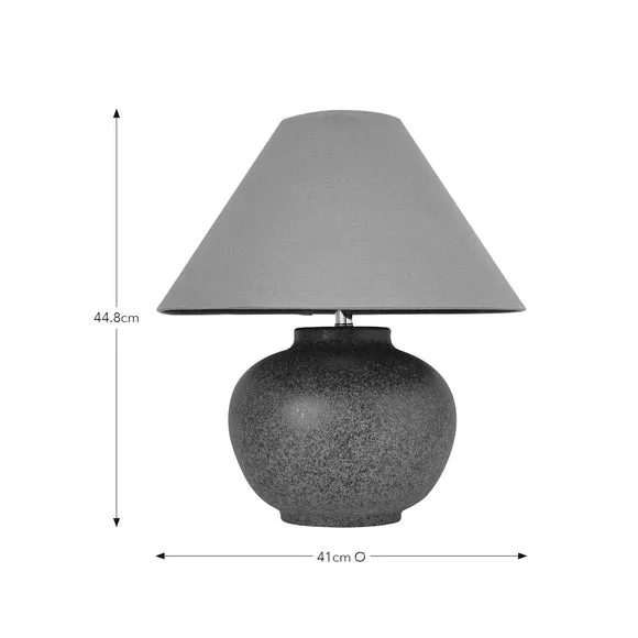 Ceramic Table Lamp with Fabric Shade - Brown