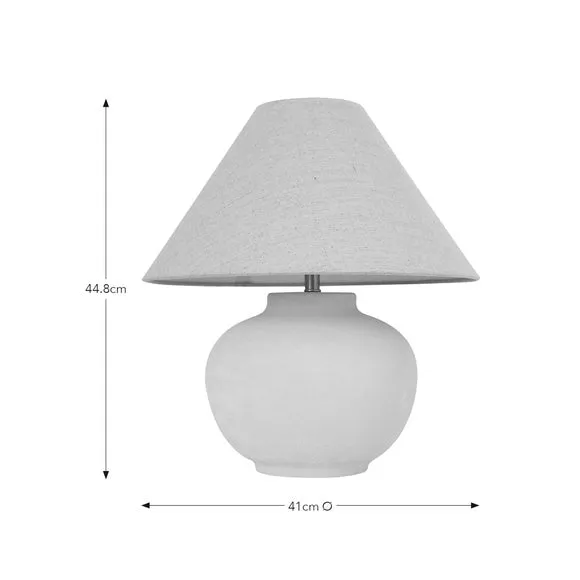 Ceramic Table Lamp with Fabric Shade - Natural