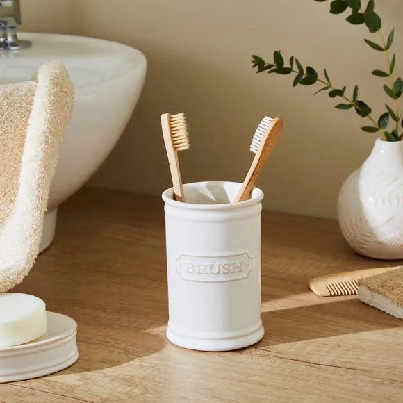 Ceramic Toothbrush Holder - White image