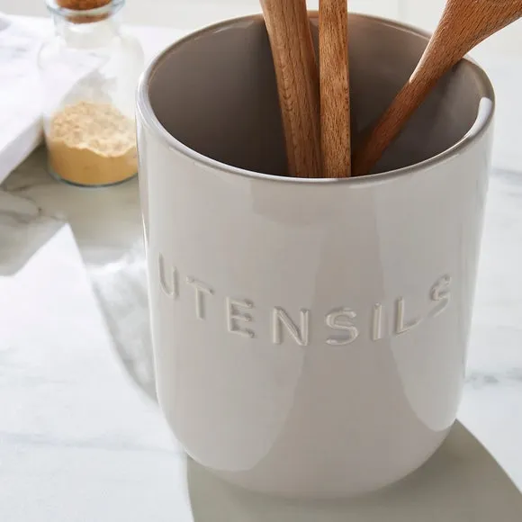 Ceramic Utensil Holder - Grey