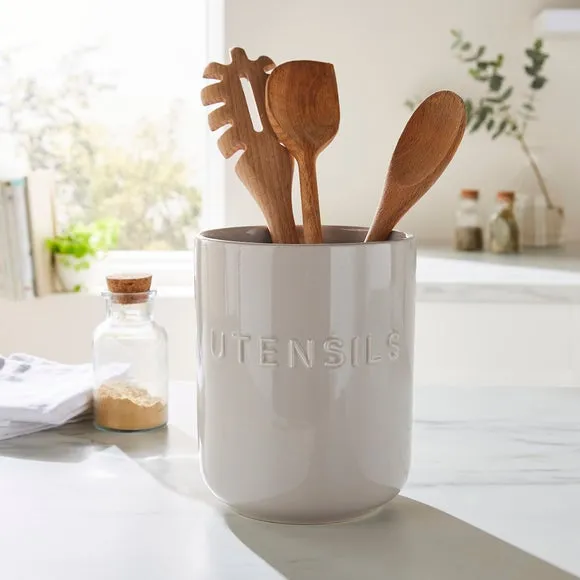 Ceramic Utensil Holder - Grey image
