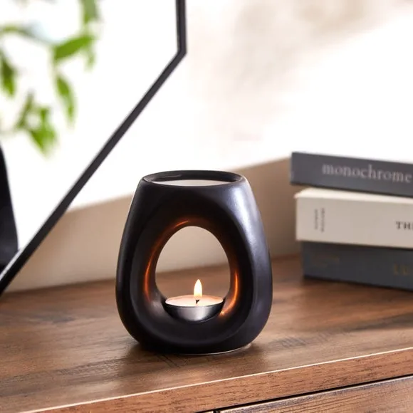 Ceramic Wax Melt Burner - Black, Stoneware image