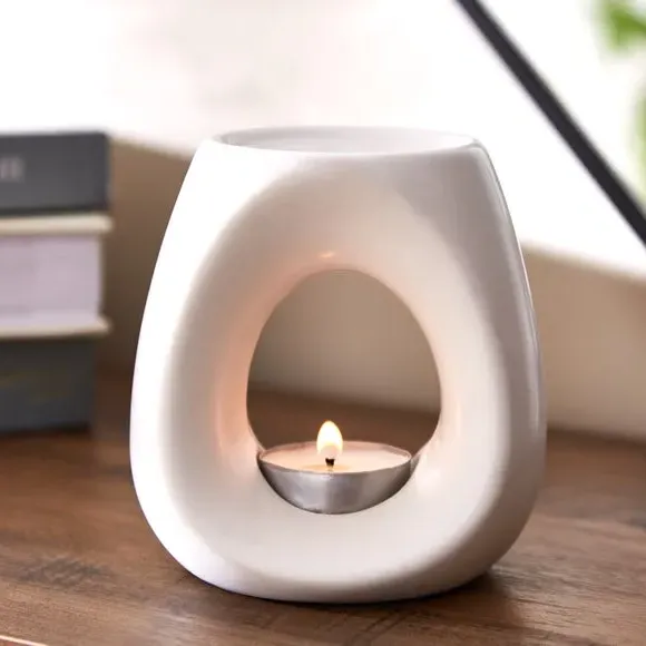 Ceramic Wax Melt Burner - White, Stoneware