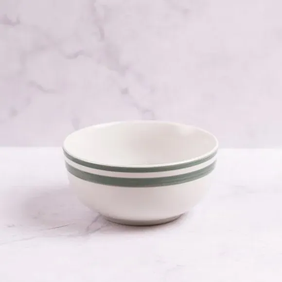 Cereal Bowl Hand-Painted - Green, Porcelain