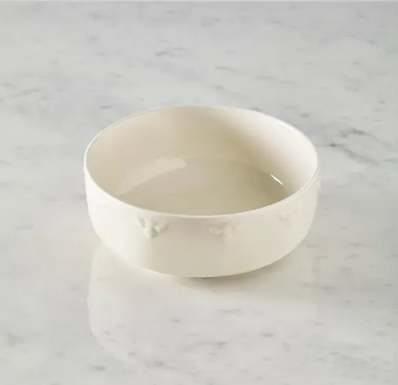 Cereal Bowl with Bee Emboss - Cream, Stoneware image