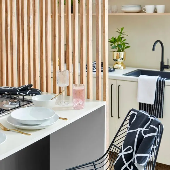 Cereal Bowl with Embossed Design - White, Stoneware