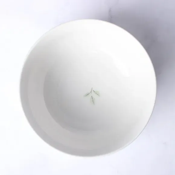 Cereal Bowl with Floral Design - Sage, Porcelain
