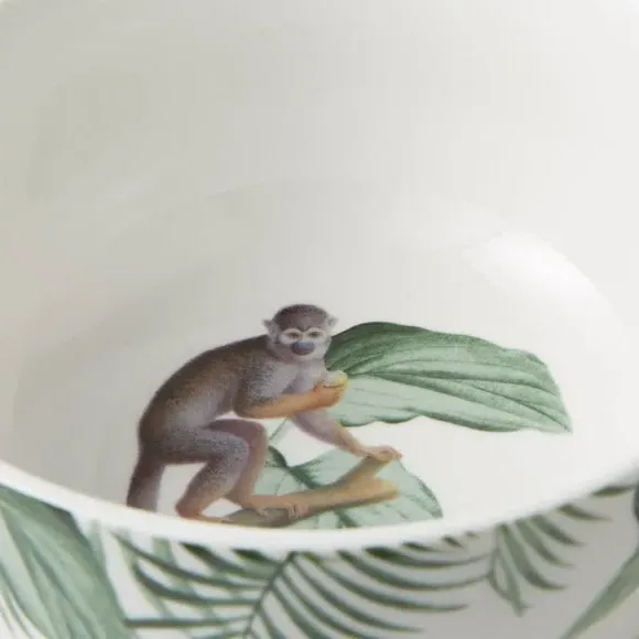 Cereal Bowl with Jungle Design - Green