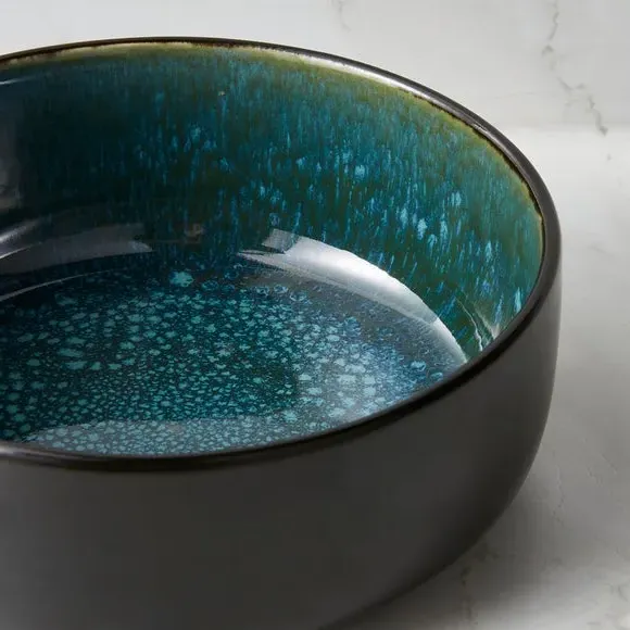 Cereal Bowl with Reactive Glaze - Green, Ceramic