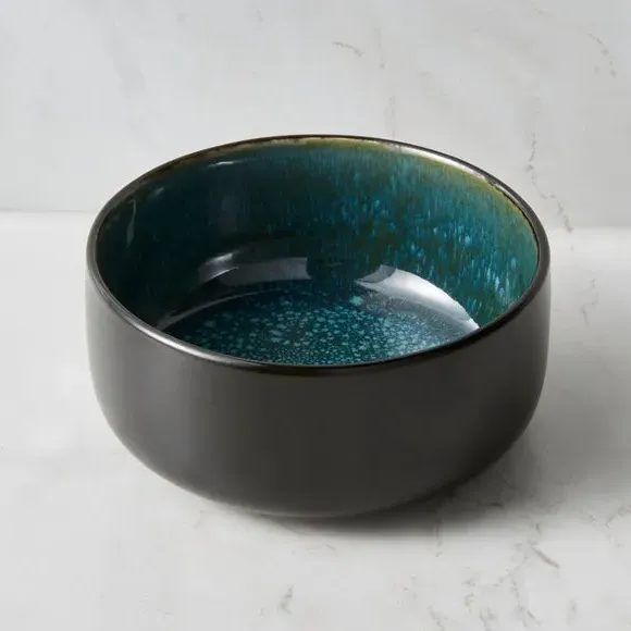 Cereal Bowl with Reactive Glaze - Green, Ceramic image