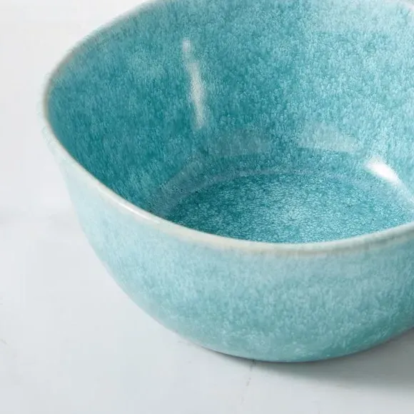 Cereal Bowl with Reactive Glaze - Teal, Stoneware
