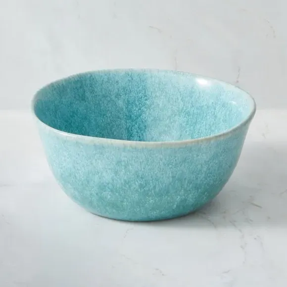 Cereal Bowl with Reactive Glaze - Teal, Stoneware