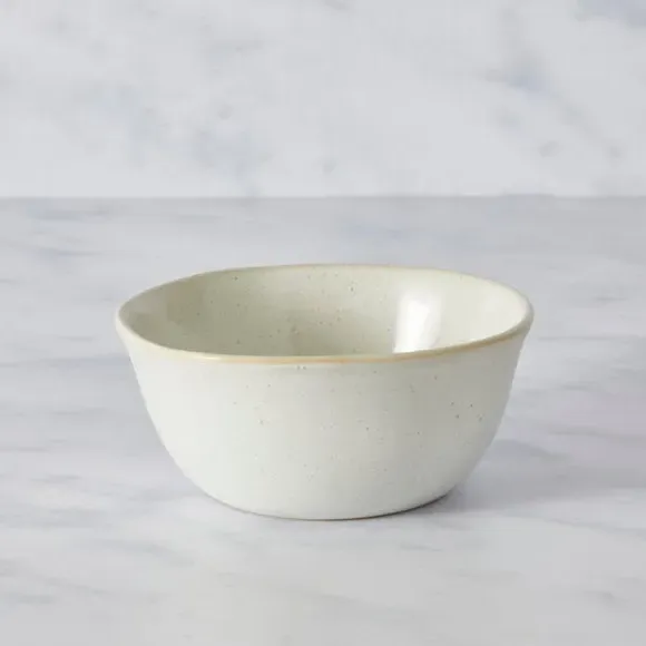 Cereal Bowl with Reactive Glaze - White, Stoneware