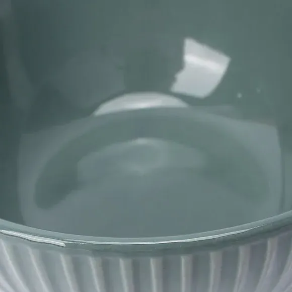 Cereal Bowl with Ribbed Edge - Forest, Stoneware