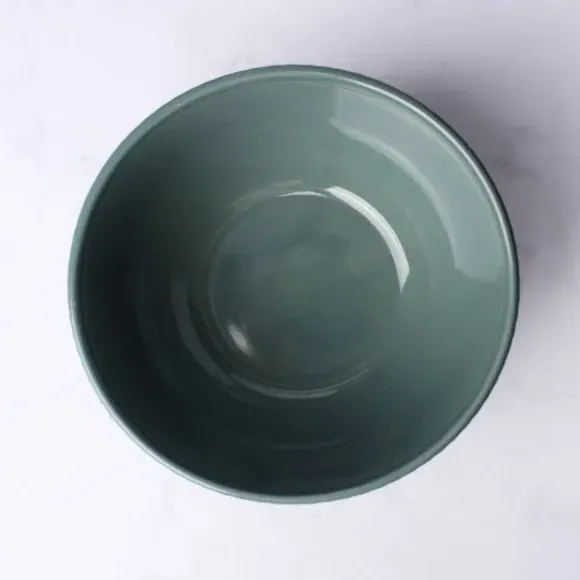 Cereal Bowl with Ribbed Edge - Forest, Stoneware