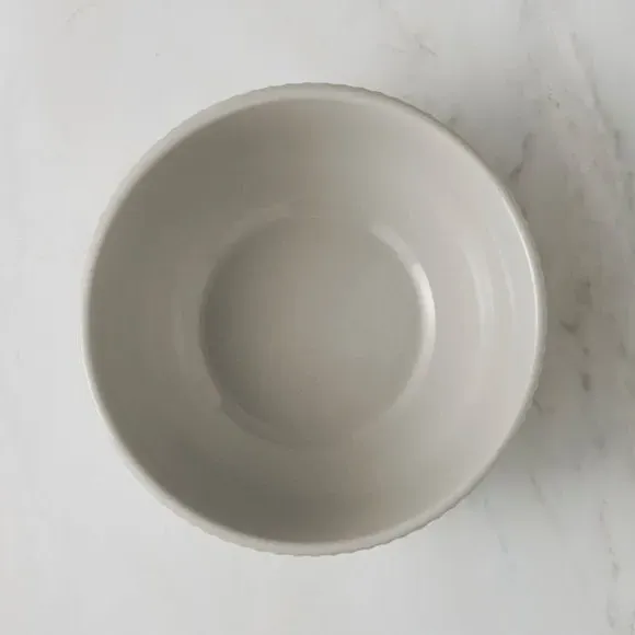 Cereal Bowl with Ribbed Edge - Grey, Stoneware
