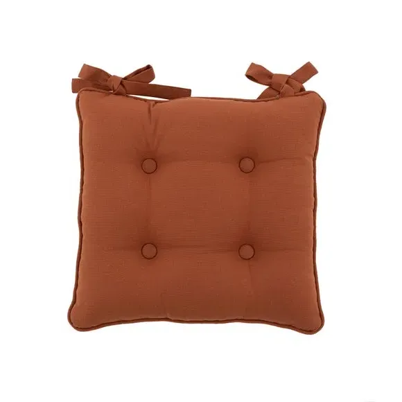 Chair Seat Pad with Button Detail - Butterscotch, Cotton
