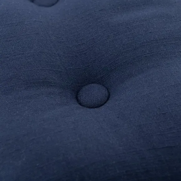 Chair Seat Pad with Button Detail - Navy, Cotton