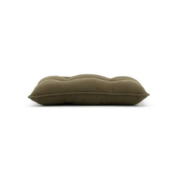 Chair Seat Pad with Button Detail - Olive, Cotton