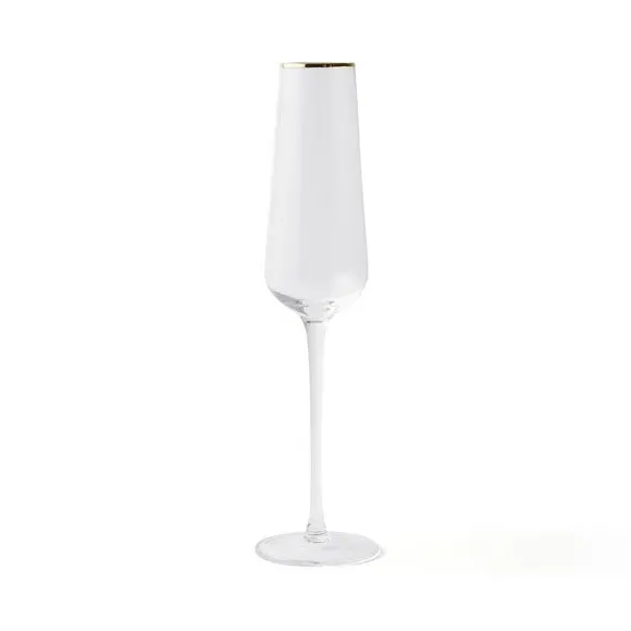 Champagne Flute with Gold Band - Clear, Glass