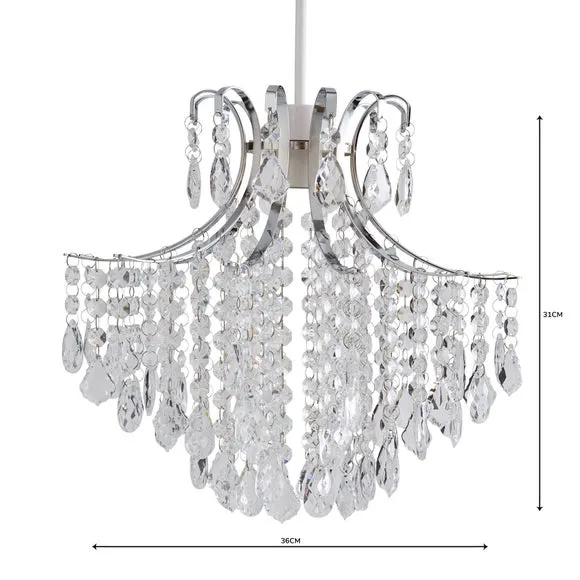 Chandelier Pendant Shade - Silver, Acrylic