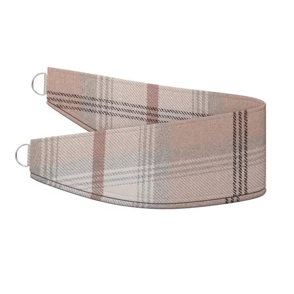 Check Curtain Tieback - Blush