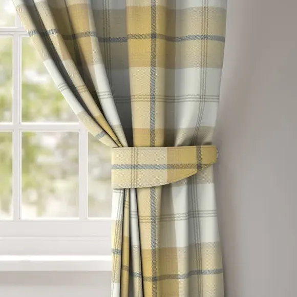 Check Curtain Tieback - Ochre