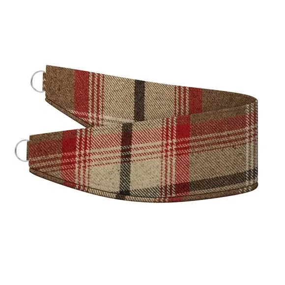 Check Curtain Tieback - Rosso