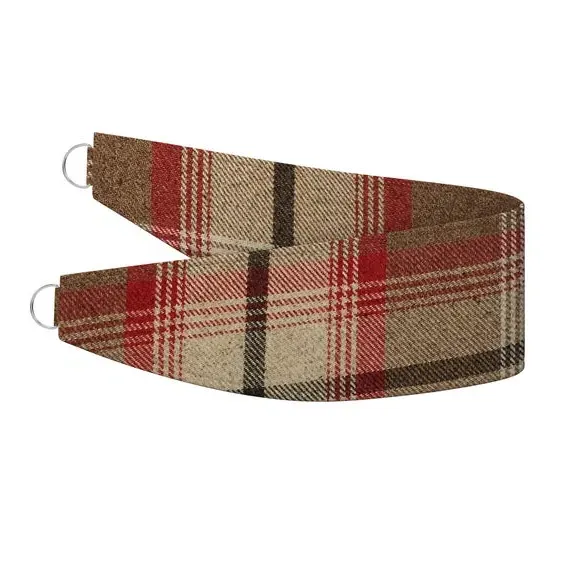 Check Curtain Tieback - Rosso