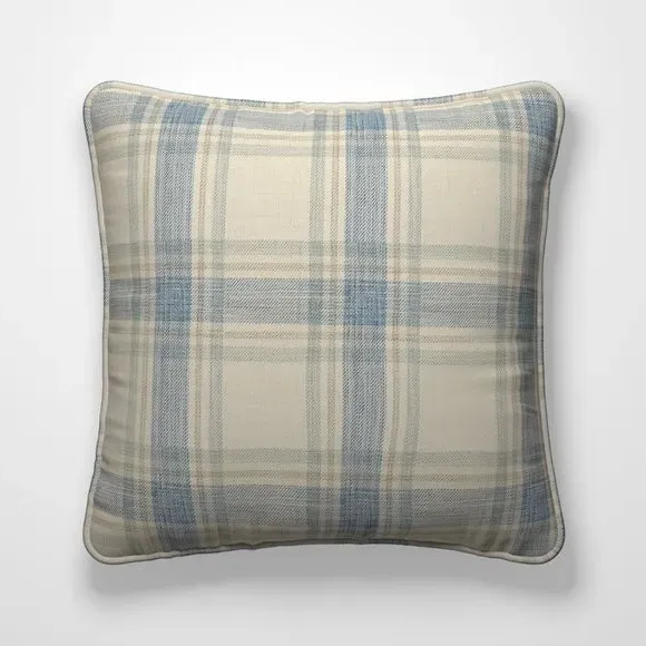 Check Cushion Cover - Duck Egg
