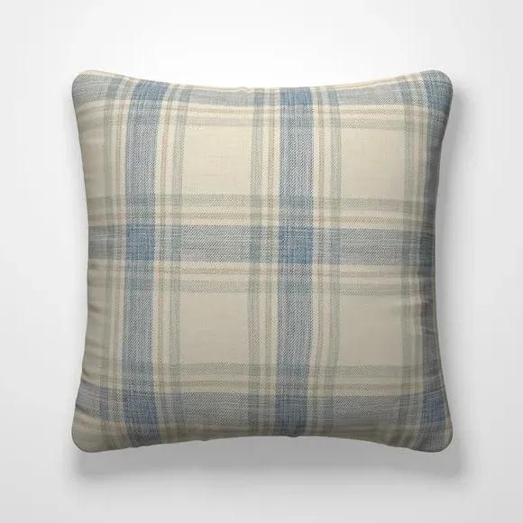 Check Cushion Cover - Duck Egg