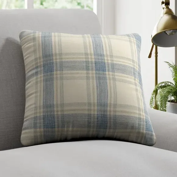 Check Cushion Cover - Duck Egg image