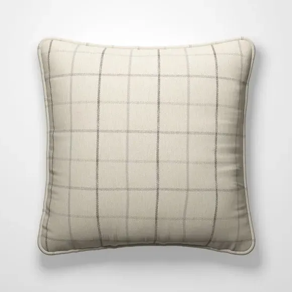 Check Cushion Cover - Grey