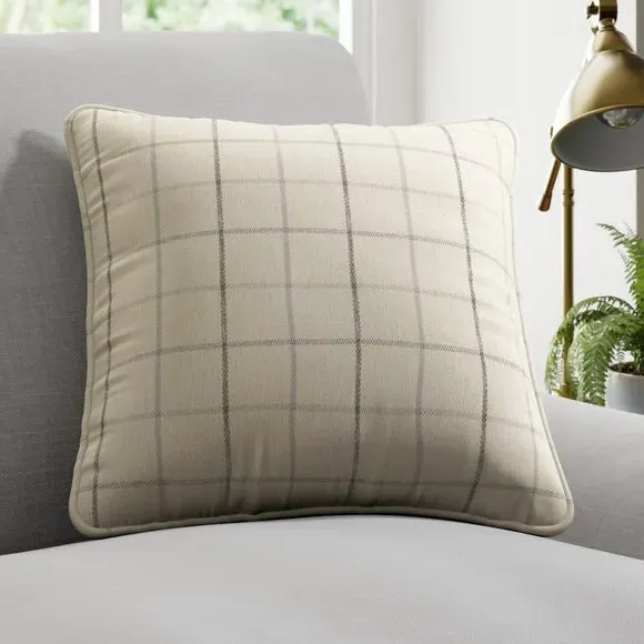 Check Cushion Cover - Grey