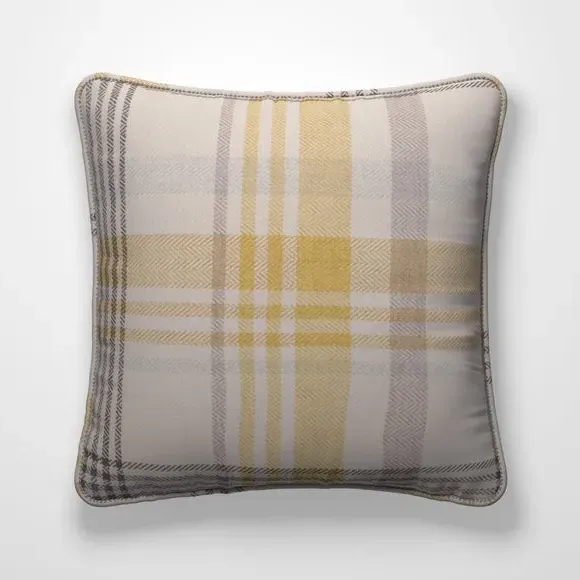 Check Cushion Cover - Ochre