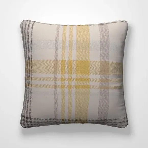 Check Cushion Cover - Ochre