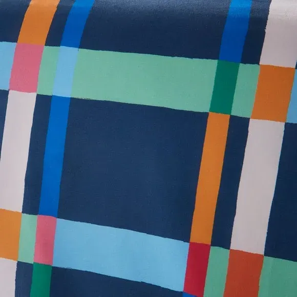 Check Duvet Cover & Pillowcase Set - Blue, Polycotton