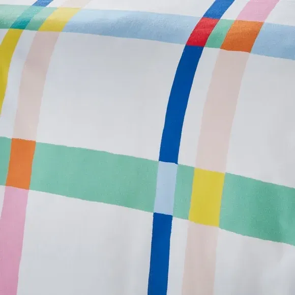 Check Duvet Cover & Pillowcase Set - Blue, Polycotton