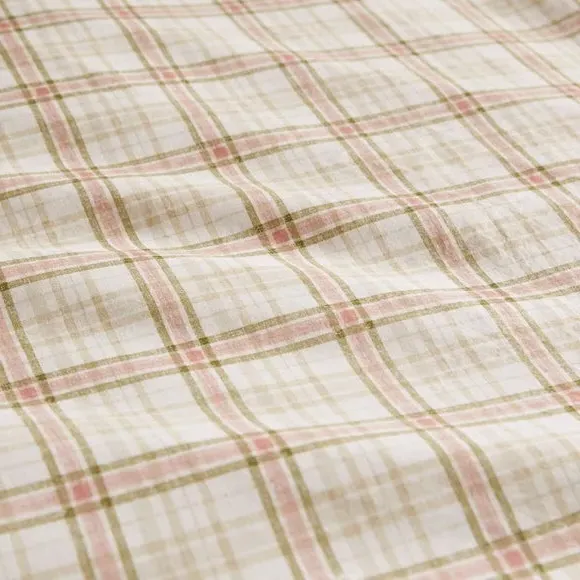 Check Duvet Cover & Pillowcase Set - Blush, Cotton