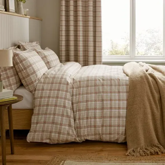 Check Duvet Cover & Pillowcase Set - Blush, Cotton