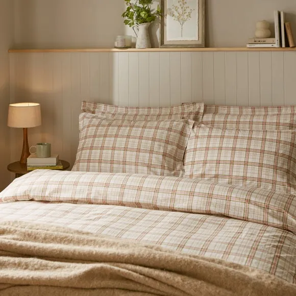 Check Duvet Cover & Pillowcase Set - Blush, Cotton