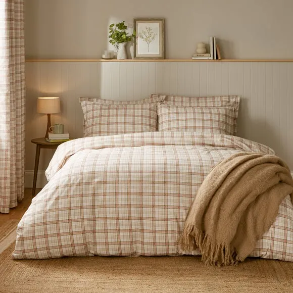 Check Duvet Cover & Pillowcase Set - Blush, Cotton image
