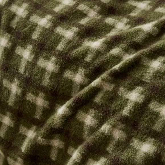 Check Duvet Cover Set - Green, Fleece